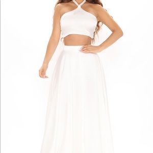 Maxi Skirt Set Halter Top Back Tie